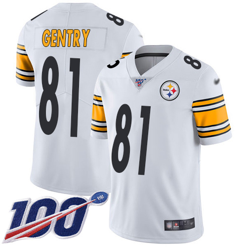 Youth Pittsburgh Steelers Football #81 Limited White Zach Gentry Road 100th Season Vapor Untouchable Nike NFL Jersey->youth nfl jersey->Youth Jersey